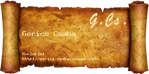 Gerics Csaba névjegykártya